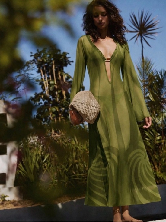 Caroline Constas Other - NWT Caroline Constas Sheer Zulina Maxi Dress Cover Up size M